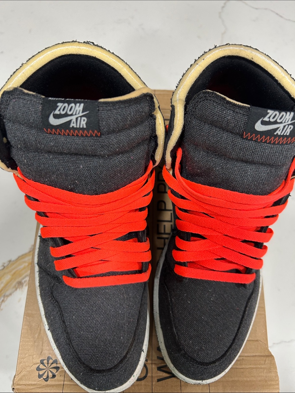 Nike Black High-Top Sneakers with Bright Red Laces